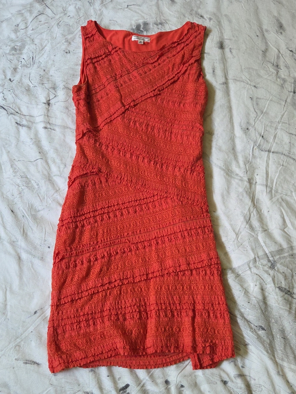 Sleeveless Lace Orange Dress